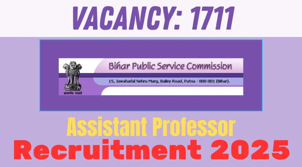 BPSC Assistant Professor Recruitment 2025