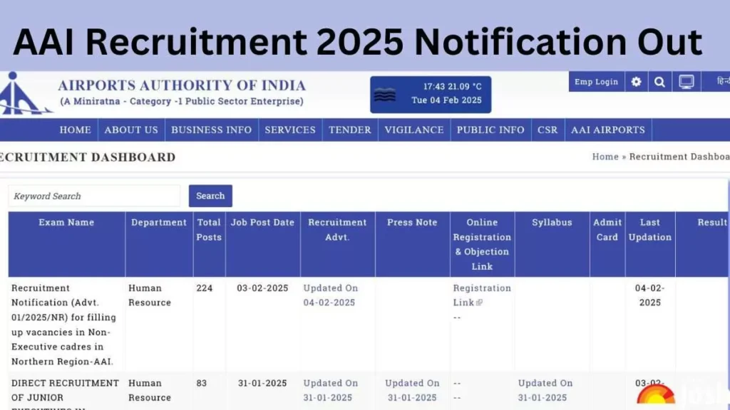 AAI Recruitment 2025: Airports Authority of India announces fresh vacancies β Check details 1 AAI Notification 2025