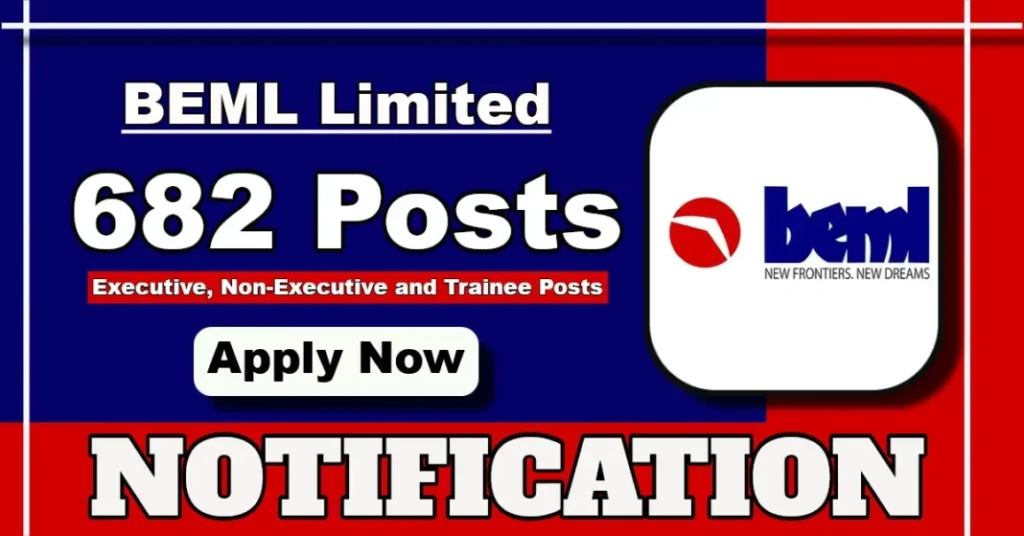 BEML Recruitment 2025: Apply Online for 682 Vacancies β Non Executive & Management Trainee Posts 1 BEML Limited executive Vacancy notification 2025 1068x559 1