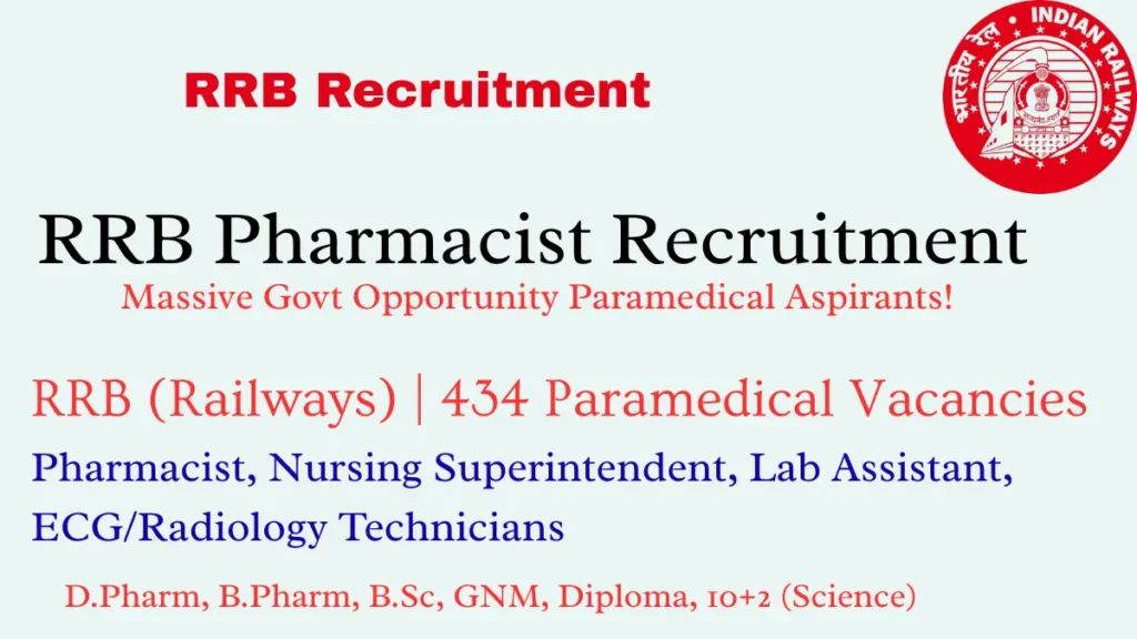RRB Paramedical Recruitment 2025 CEN 032025 – 434 Posts